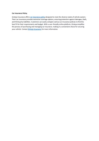 Car Insurance Policy