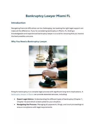 Bankruptcy Lawyer Miami FL