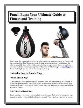 Punch Bags Your Ultimate Guide to Fitness and Training