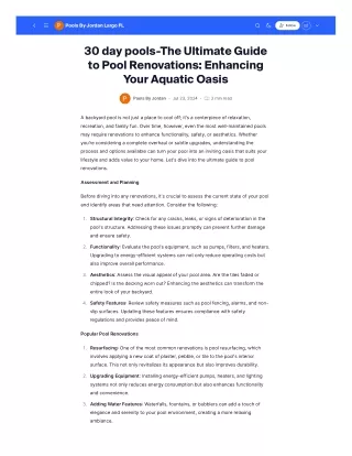 The Ultimate Guide to Pool Renovations: Enhancing Your Aquatic Oasis