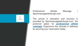 Professional Athlete Massage  Sportmassageedinburgh.com