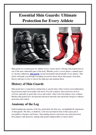 Essential Shin Guards Ultimate Protection for Every Athlete