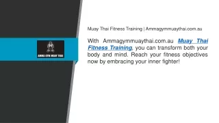 Muay Thai Fitness Training  Ammagymmuaythai.com.au