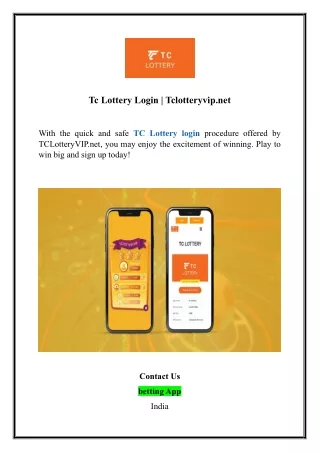 Tc Lottery Login | Tclotteryvip.net