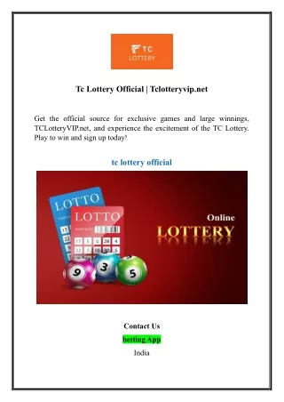 Tc Lottery Official | Tclotteryvip.net