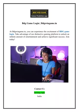 Bdg Game Login | Bdgwingame.in