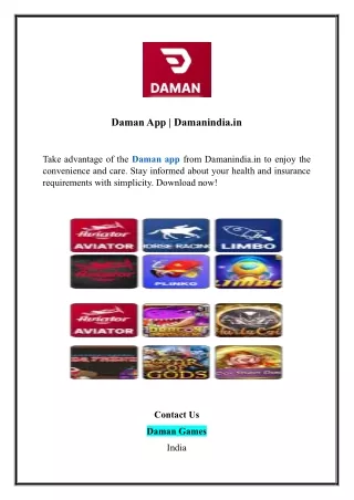 Daman App | Damanindia.in