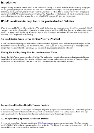 Locate the Very best HVAC Repair In your area in Sterling, VA
