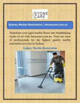 Sydney Marble Restoration  Istonecare.com.au