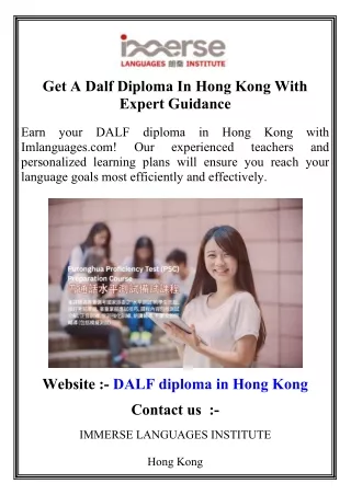 Get A Dalf Diploma In Hong Kong With Expert Guidance