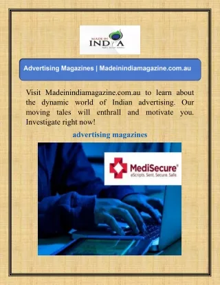 Advertising Magazines  Madeinindiamagazine.com.au