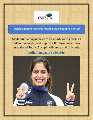 Indian Magazine Adelaide  Madeinindiamagazine.com.au