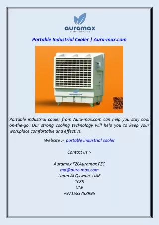 Portable Industrial Cooler  Aura-max.com