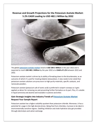 Potassium Acetate Market