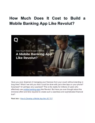 How Much Does It Cost to Build a Mobile Banking App Like Revolut
