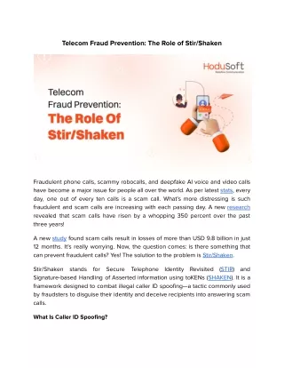 HoduSoft-Web 2.0-Telecom Fraud Prevention_ The Role of Stir_Shaken