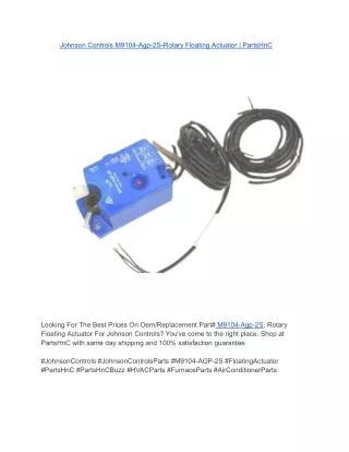 Johnson Controls M9104-Agp-2S-Rotary Floating Actuator _ PartsHnC