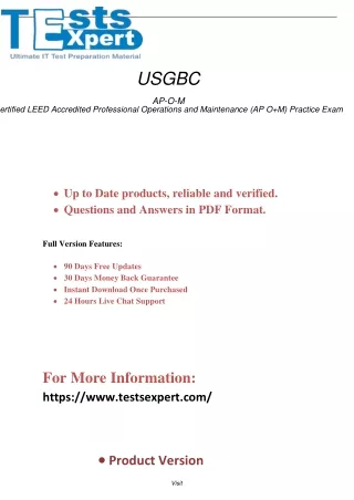 Popular LEED AP O M Prep Guide Certified Operations & Maintenance Exam