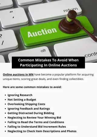 Common Mistakes To Avoid When Participating In Online Auctions