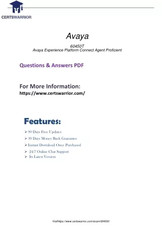Certswarrior Updated Questions 60450T Exam PDF Dumps