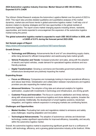 Automotive Logistics Industry