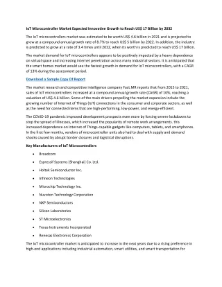 IoT Microcontroller Market