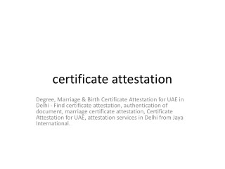 certificate attestation