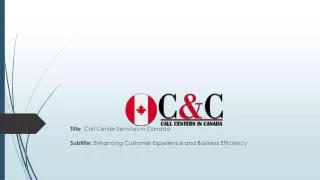 Call Center Services In Canada