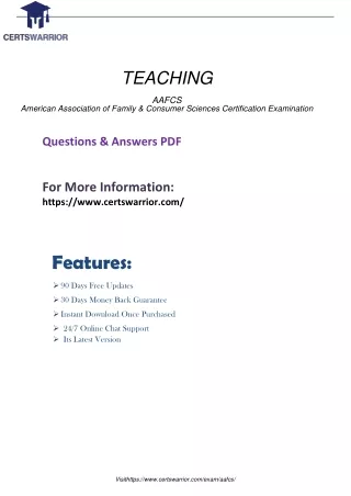 Certswarrior Updated Questions AAFCS Exam PDF Dumps