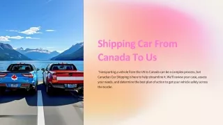 Shipping Car From Canada To Us