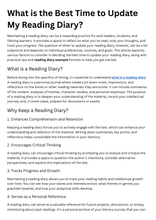 What is the Best Time to Update My Reading Diary