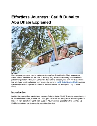Effortless Journeys_ Carlift Dubai to Abu Dhabi Explained