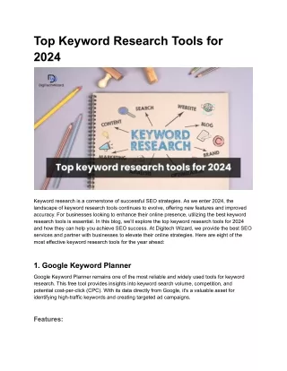Top Keyword Research Tools for 2024