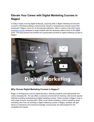 Elevate Your Career with Digital Marketing Courses in Nagpur