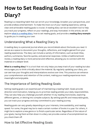 How to Set Reading Goals in Your Diary