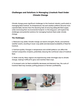 Challenges and Solutions in Managing Livestock Feed Under Climate Change