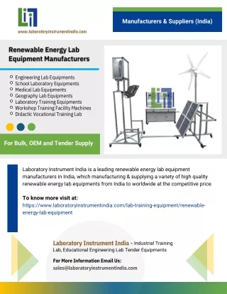 Renewable Energy Lab Equipment Manufacturers