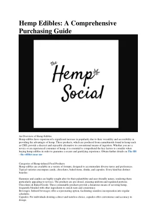 The HS - hemp thc edibles