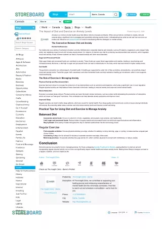 The Impact of Diet and Exercise on Anxiety Levels