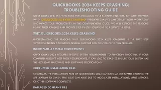QuickBooks 2024 Keeps Crashing: Easy Fixes