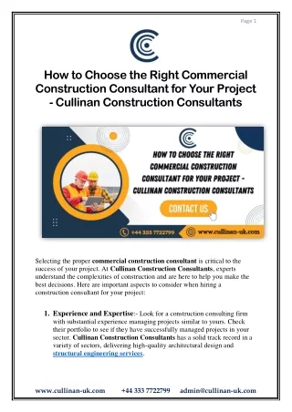 How to Choose the Right Commercial Construction Consultant for Your Project