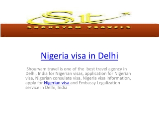 Nigeria visa in delhi