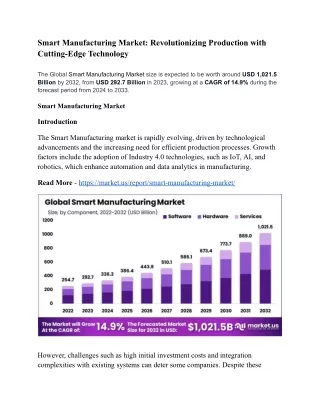 Smart Manufacturing Market_ Revolutionizing Production with Cutting-Edge Technology