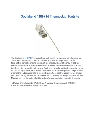 Southbend 1189744 Thermostat _ PartsFe