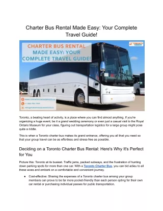 Charter Bus Rental Made Easy: Your Complete Travel Guide