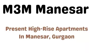 M3M Manesar Gurugram E-Brochure