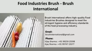 features Food Industries Brush - Brush International