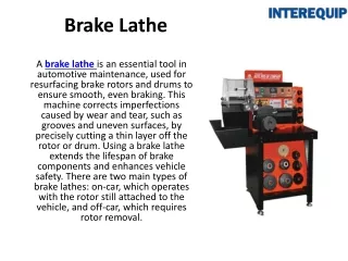 Essential Automotive Equipment for Modern Garages: Brake Lathe, Car Hoist Vehicl