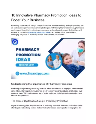 Pharmacy Promotion Ideas | Pharmacy Marketing