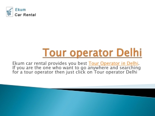Tour operator delhi